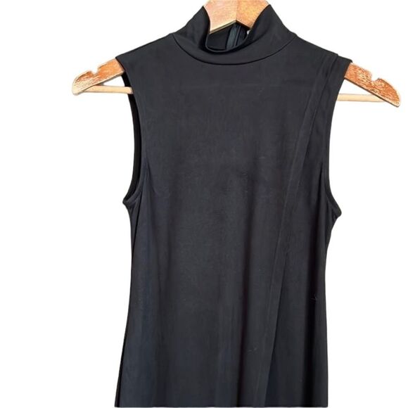 Six crisp days black faux wrap midi dress - Picture 2 of 9